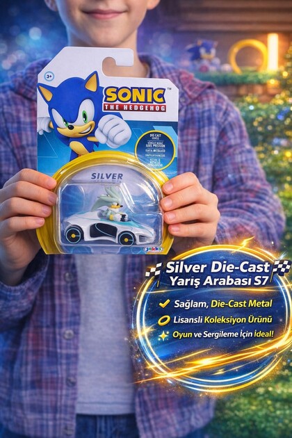 TOYFEST Sonic Silver The Hedgehog Die Cast Metal Tekli Yarış