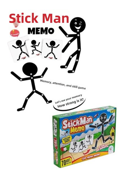 Stickman - Stickman Memo - Children's Box Game - Visual Perception Game That Improves Memory