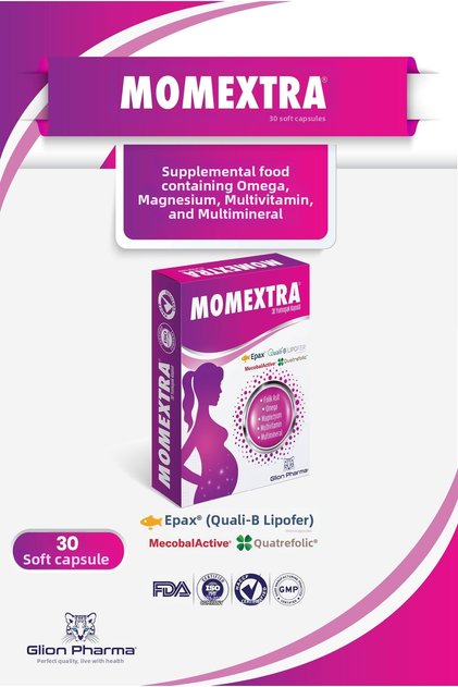 Momextra Omega 3, Magnesium, Multivitamin and Multimineral Supplementing Food