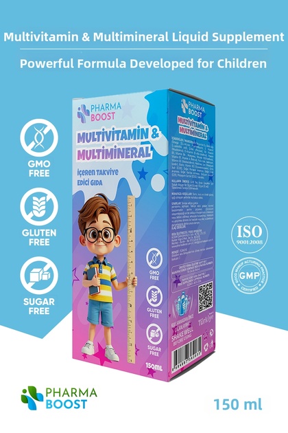 İtimat Herbal Multivitamin & Multimineral for Children 150 ml – Sugar-Free, Omega 3 Support