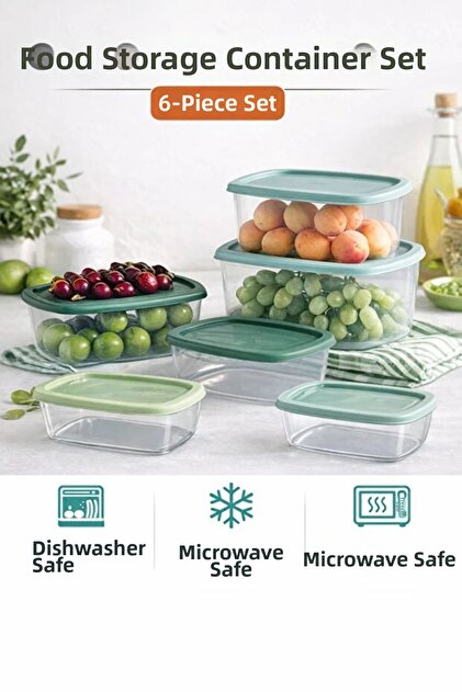 6-Piece Food Storage Container Set with Lids