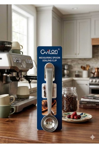 The Kitchen Multi-Function Coffee Measuring Spoon and Package Locking Clip Is