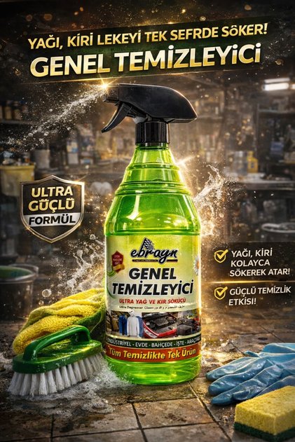 Ultra Güçlü Genel Temizleyici 1L – Yağ ve Kir Sökücü Çok Amaçlı Sprey