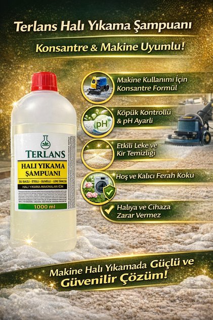 Parfümlü Halı Yıkama Şampuanı 1 Lt Makine Için Köpük Ve Ph Ayarlı Konsantre Carpet Cleaning Shampoo