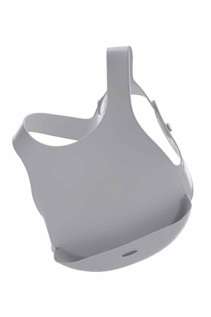 Powder Gray Silicone Baby Bib