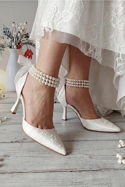 Women's 7 cm Pearl Bridal Shoes (TRUE TO SIZE)
