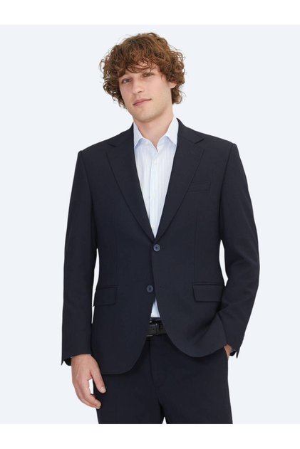 Navy Blue Micro Modern Fit Suit
