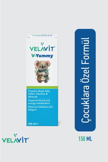 V-Yummy Çocuklar İçin Bal Aromalı Multivitaminli ve Propolis İçeren Şurup 150 ml