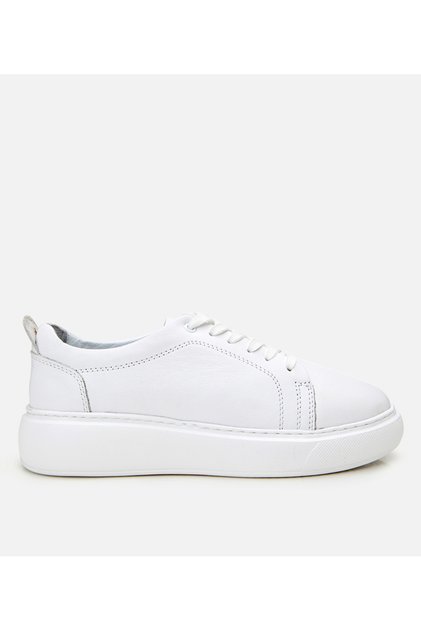 Genuine Leather White Women's Sports Shoes