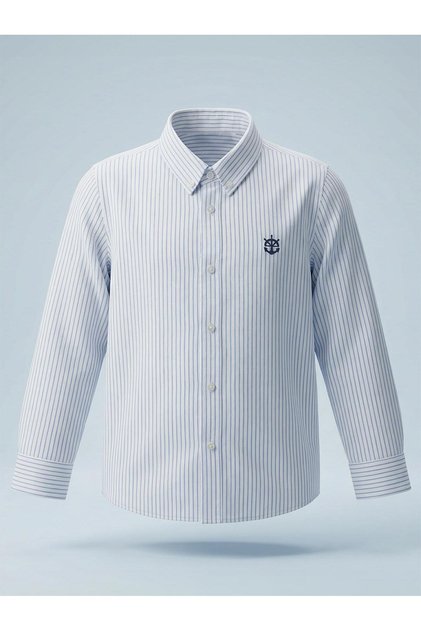 Striped 10-13 Years Old Shirt - Blue 10-11 Years Old