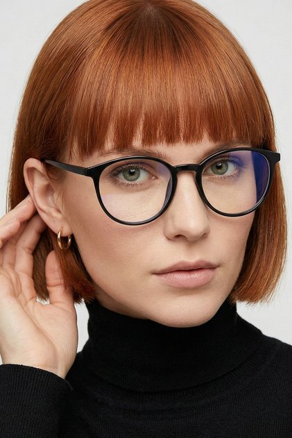 Lucca - Unisex Black Color Screen Glasses with Blue Light Filter - Stretchy and Durable Frame