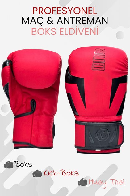Yüksek Kalite Profesyonel Deri Boks Eldiveni Kick Boks Muay Thai 12 OZ Boxing Maç ve İdman Eldiveni