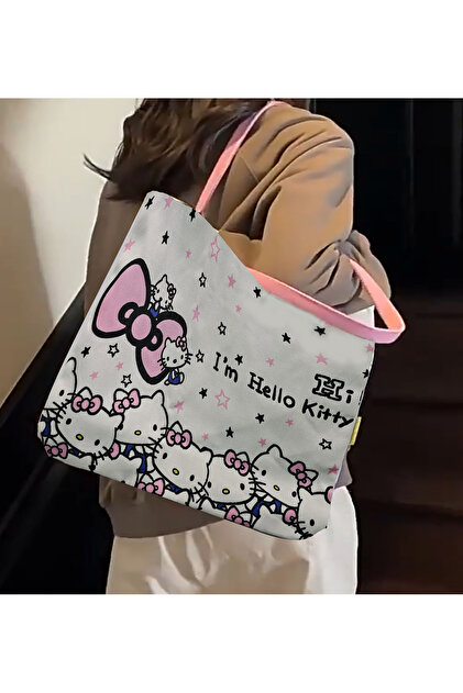 Jone Collection 87 Hello Kitty Desen Baskılı Omuz Çantası Pembeli