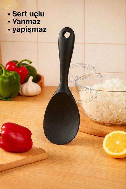 Tekli Isıya Dayanıklı Yanmaz Yapışmaz Silikon Pilav Kaşığı