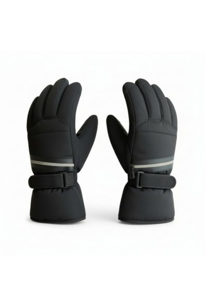 L-Xl Wide Fit Furry Inside Zippered Hidden Wallet Motorcycle Ski Gloves