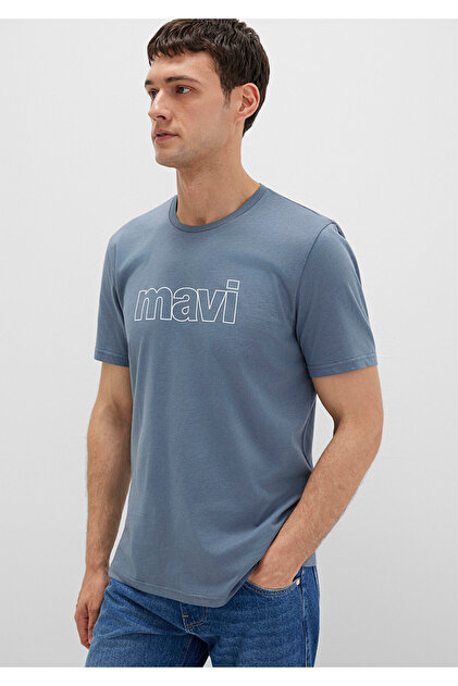 Mavi Logo Baskılı Tişört Slim Fit / Dar Kesim 065781-80889