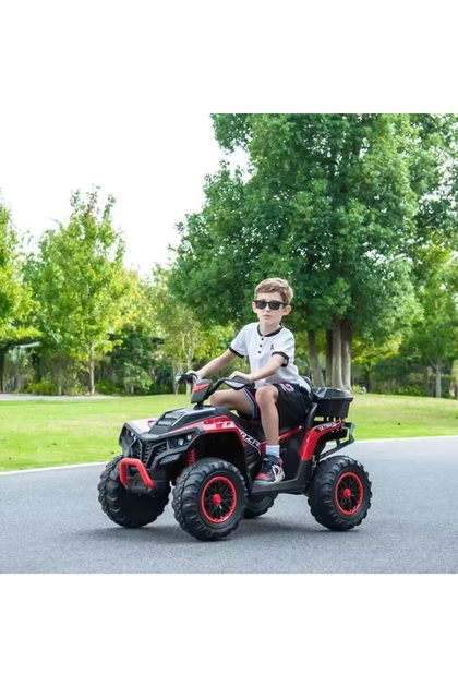 Ηλεκτρικό ATV για παιδιά Ultimate Race Red 12V, τροχοί EVA, 2 μοτέρ, σχάρα αποσκευών με κάλυμμα, προβολείς LED.