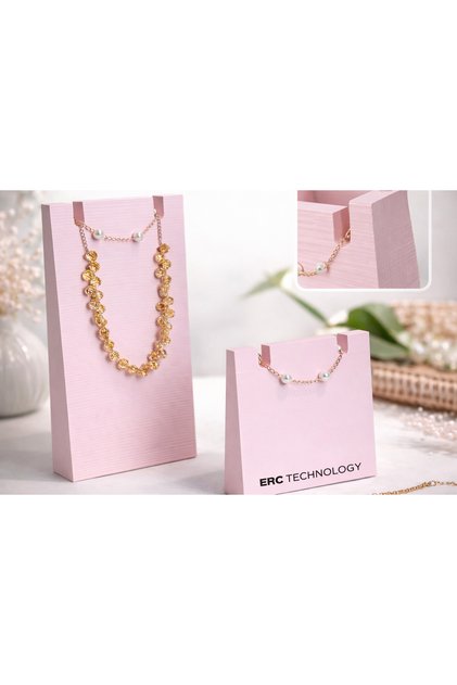 Necklace Display Stand Jewelry Desktop Organizer – Pink (Jewelry Not Included)