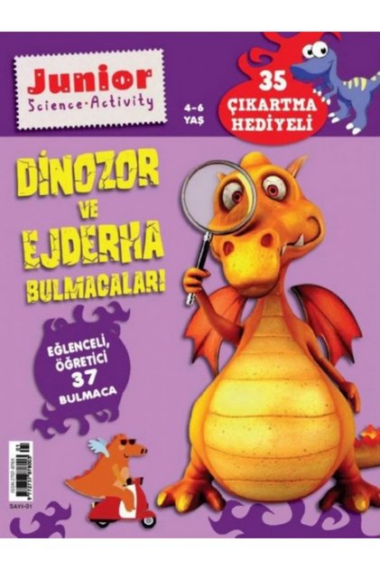 JUNIOR EĞLENCELİ EJDERHA ÖĞRETİCİ 37 BULMACA 35 ÇIKARTMA