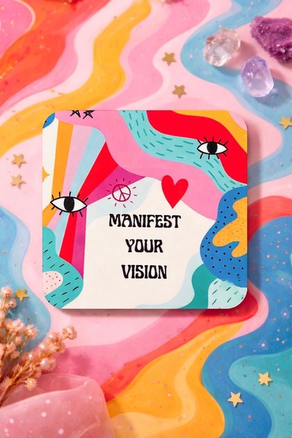 Manifest Your Vision Coaster - (Square 9X9 cm)