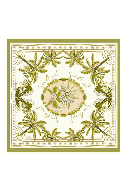 وشاح أخضر زيتي 90X90 بيور تاتش