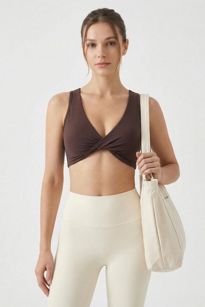 Coffee Knotted Bustier 9047