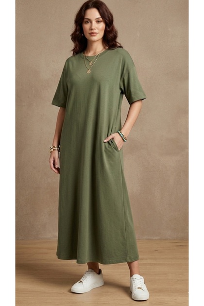 Maxi Boy Pocketed Modal Dress