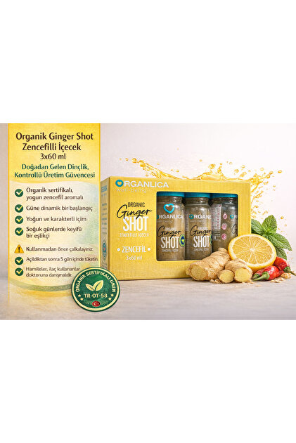 Organuca Ginger Shot Zencefilli İçecek 3 x 60 ml - Fiyatı, Yorumları