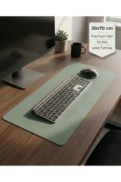 Deri Masa Pedi, Büyük Mouse Pad, Ofis ve Ev İçin Masa Altlığı - Şilte