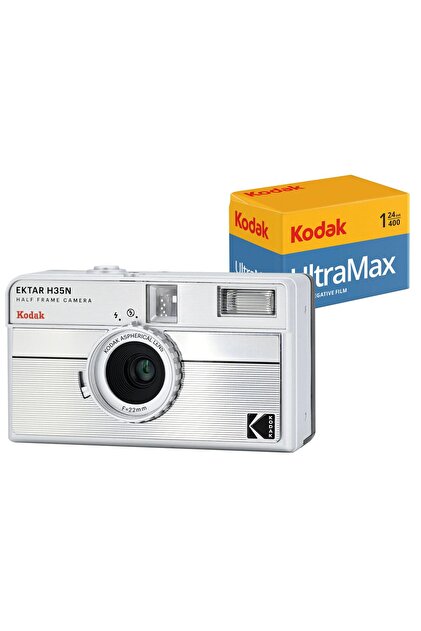 Kodak EKTAR H35N 35mm FIlmlI Fotoğraf MakInesI- ÇIzgIlI Gümüş+