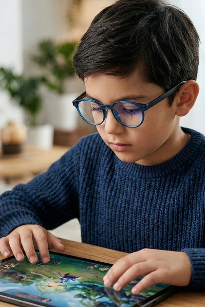 Children's Navy Blue Screen Glasses with Blue Light Filter 8110 C4201 - Stretchy and Resistant Frame