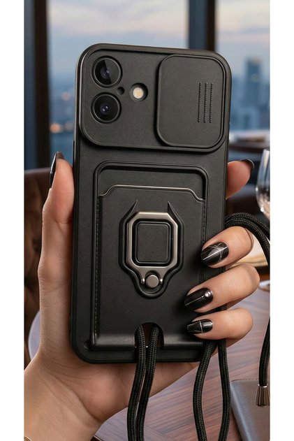 Phone Case with Neck Strap and Ring Stand Compatible with iPhone 16 Plus