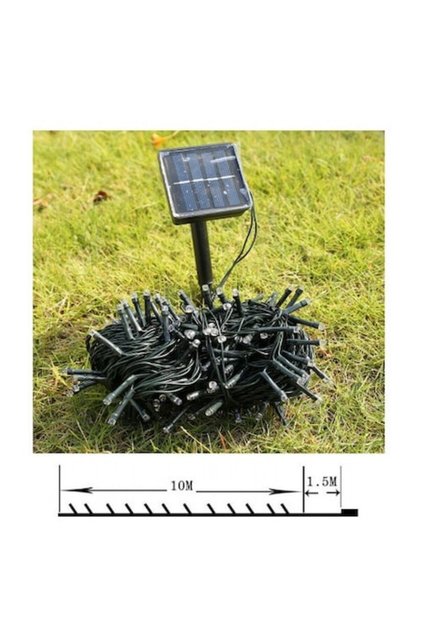 Instalație solară de Crăciun, 10 m, 100 LED-uri, alb cald
