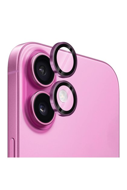Sticla de protectie pentru Camere, Cadru din Aluminiu, pentru iPhone 16 / iPhone 16 Plus, Roz