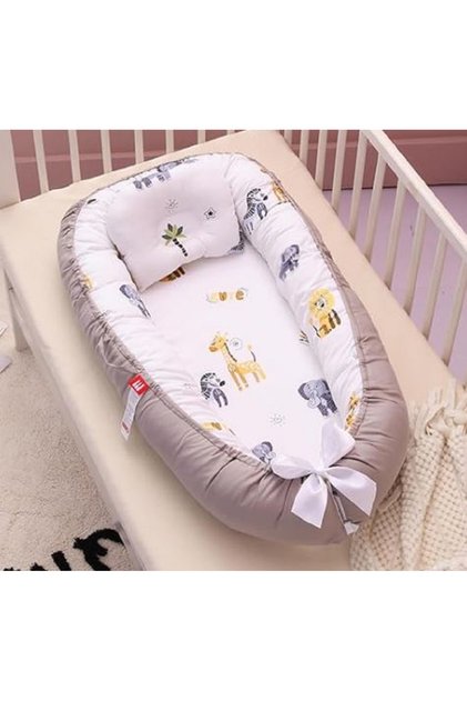 Ultra Soft Breathable Baby Nest for Newborn (0–12M) – Portable Cotton Bassinet & Toddler Bionic Bed