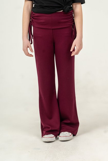 Belt Kenarı Ruched Piped Girls' Sweatpants