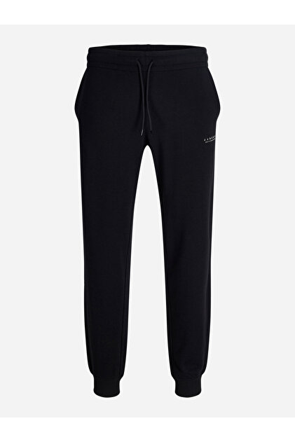 Black Drawstring Waist Cuffed Joggers