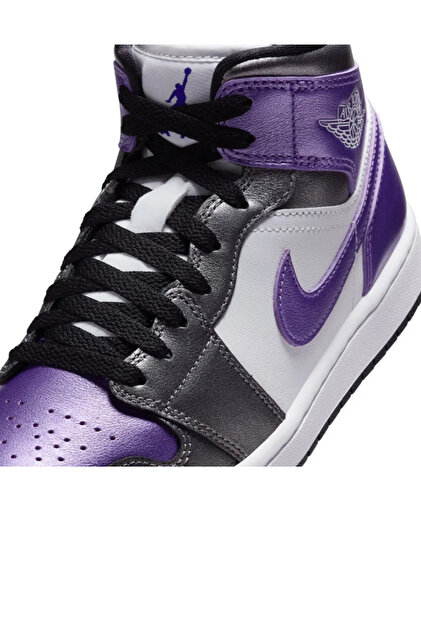 新品27.5cm NIKE AIR JORDAN1 MID SE PURPLE Nike Air Jordan 1 Mid SE 'Metallic Purple' Unisex Ayakkabısı