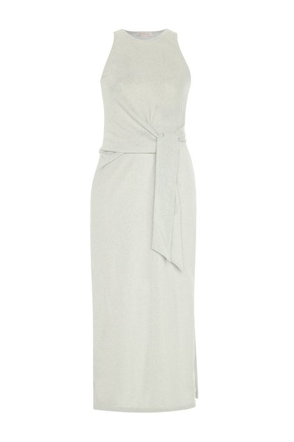 Lurex gray Side-Tie dress