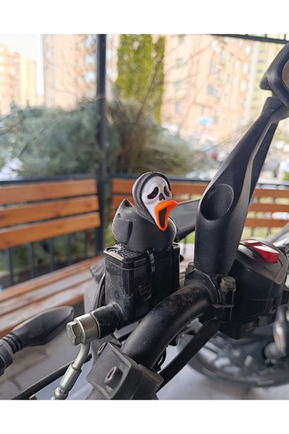 Motosiklet, Scooter, Bisikilet Aksesuarı (Gidona, Hidroliğe Takılan Ve Yapışabilen Süs)Çığlık Ördek