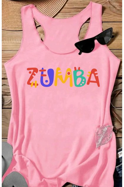 Zumba Printed Women's Swimmer Athlete Cotton Pack U-Neck Tshirt