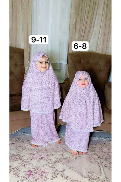 2Pcs Children's Prayer Dress Cotton Fabric