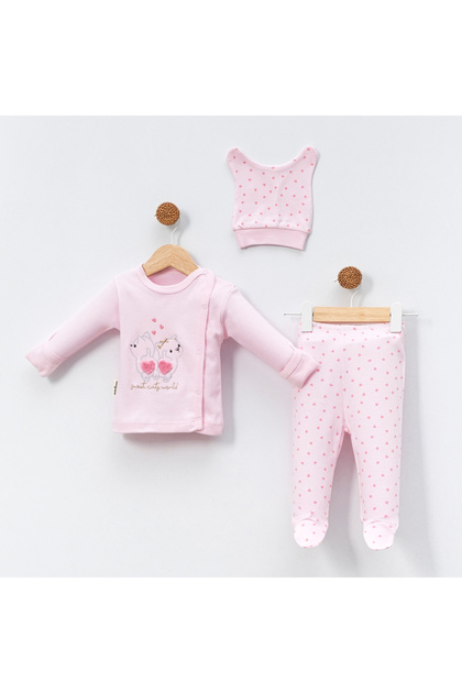 Girl's Hearted Cat 3-Piece Hospital Release Zibin Set