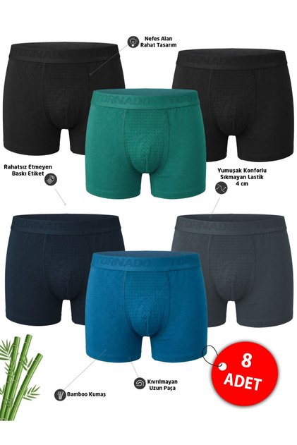 Breathable Bamboo Men's Boxer Premium Pack of 8Pcs