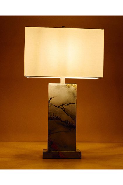 Grey Nebula Glass Table Lamp 63.5Cm