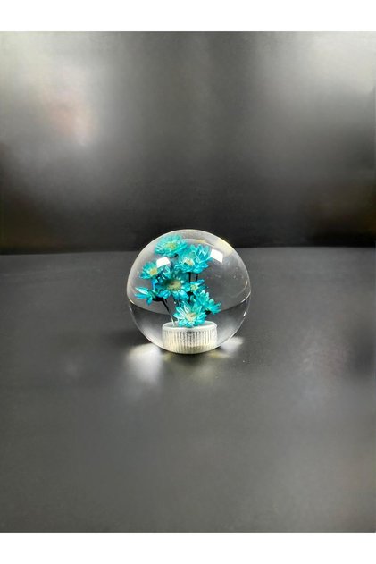 Blue Floral Epoxy Gear Shift Knob – Transparent Design Decorative Manual Gear Shift Knob Universal