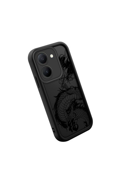Vivo Y36 4G/5G High Quality Classic Dragon Patterned Case, Luxury, Shockproof Silicone