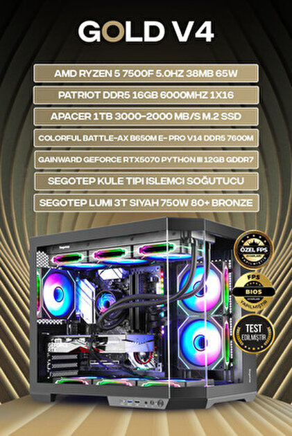 Gamers Arena GOLD V2 RX 9060 XT RYZEN 5 7500F 16 GB DDR5 512 GB
