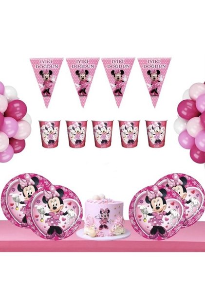 Minnie Mouse Doğum Günü Parti Seti 16 Kişilik