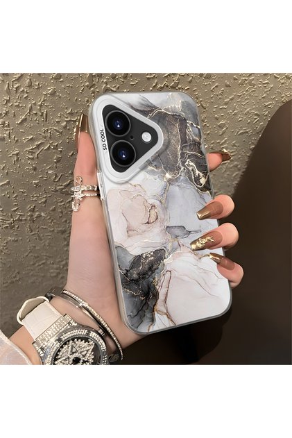 iPhone 17 Compatible Silicone Edge Hard Back Anti-Fall Butterfly Patterned Phone Case